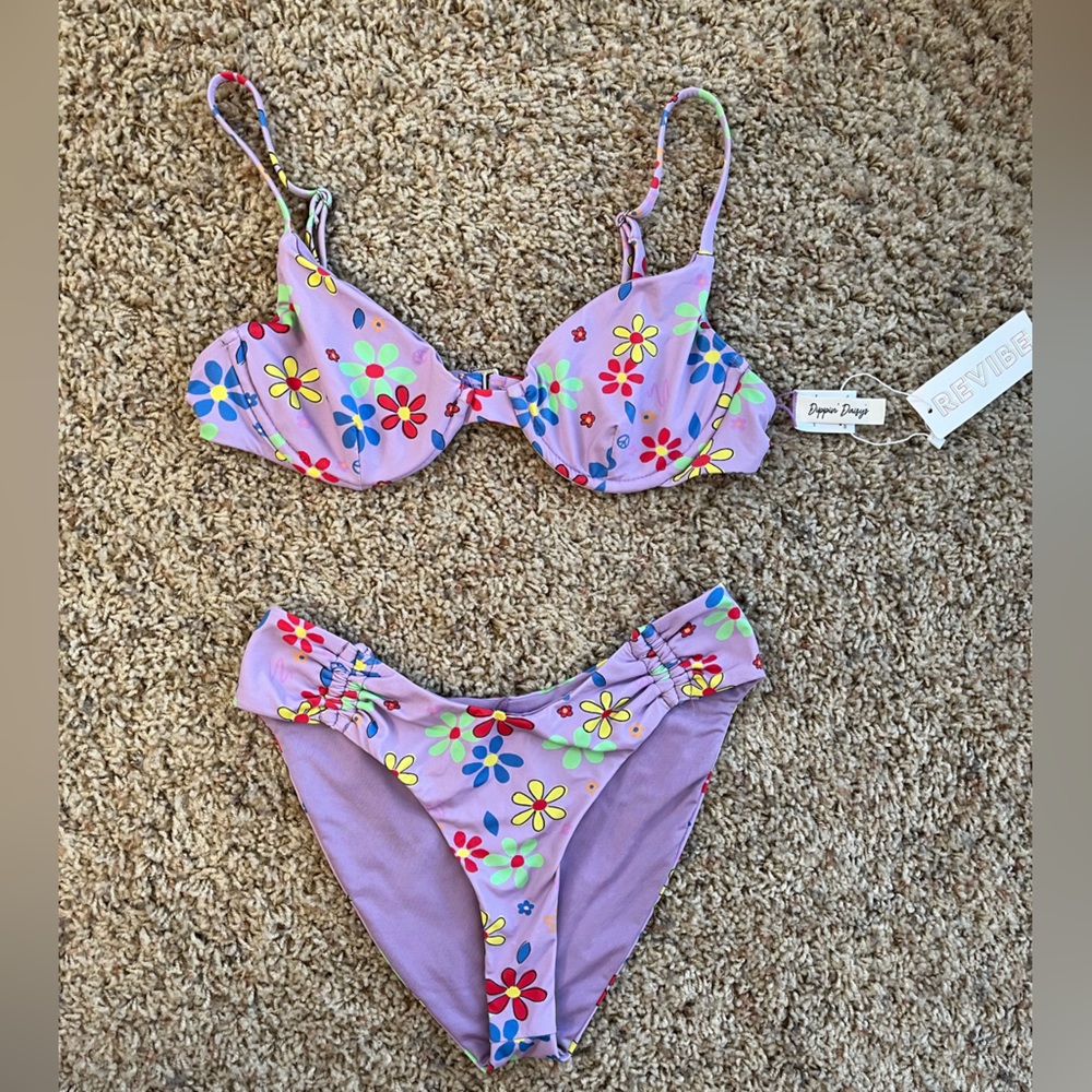 Dippin’ Daisy’s floral bikini- top size S, bottom size XS
